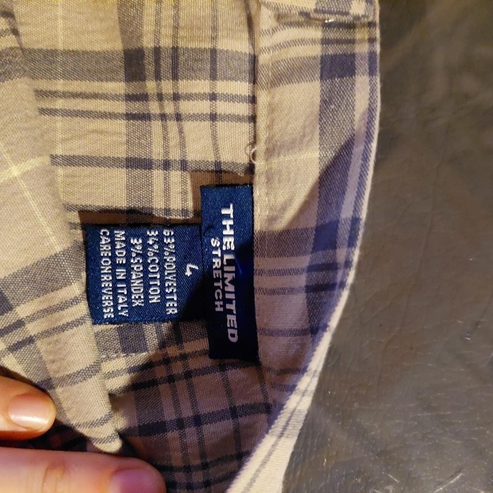 Vintage The Limited Plaid Pencil Skirt‎ 90s Y2K Blue Tan Made in Italy Size 4 - Picture 3 of 5